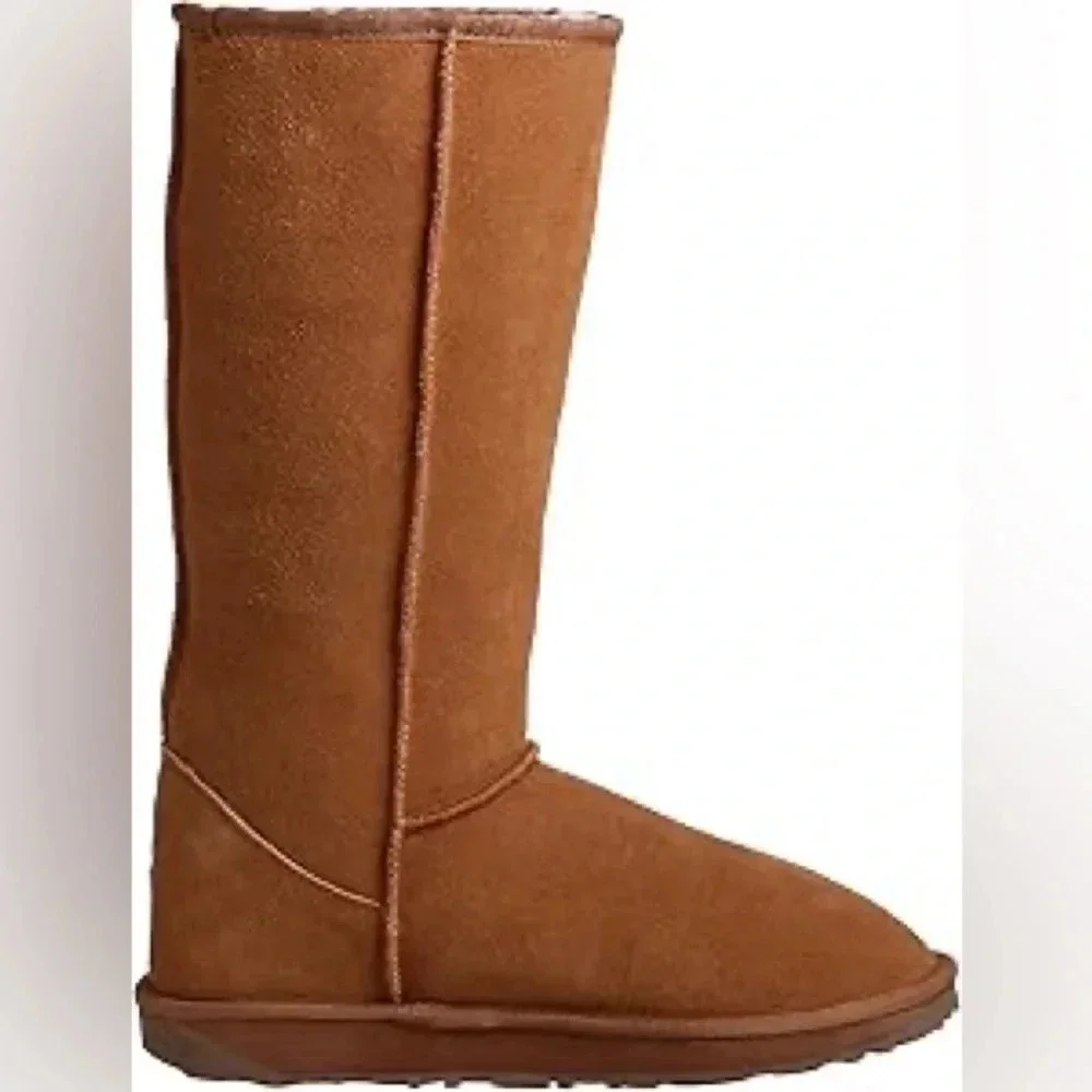 Emu Australia chestnut bronte high leather and wool/shearling Ugg style boots 9